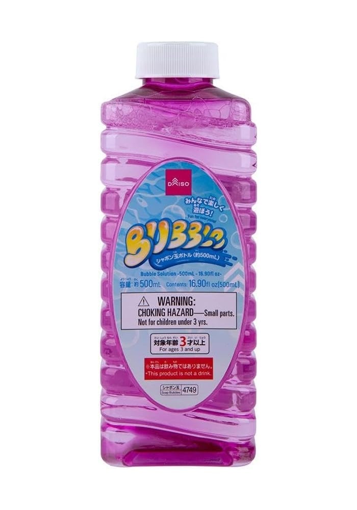 Daiso Bubble Solution – Pink (500 ml) | Long-Lasting Bubble Liquid for Fun Play & Outdoor Games - Image 1
